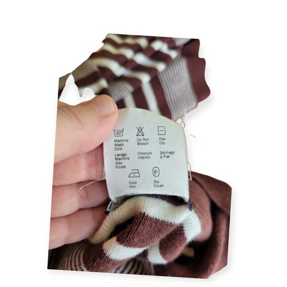 Esprit Vintage 90s Collared Dress, Brown & Cream Stripes - Picture 8 of 11